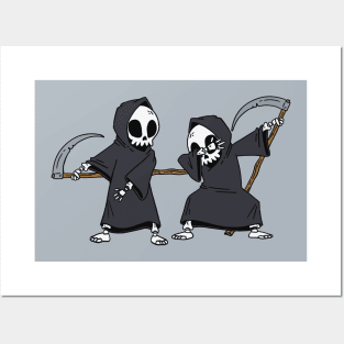 Flossing & Dabbing Grim Reapers // Funny Halloween Dancing Posters and Art